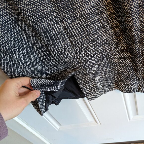 Lafayette 148 Navy Blue Sheath Dress Black White Textured Tweed Knit - Size 6 - Picture 9 of 14